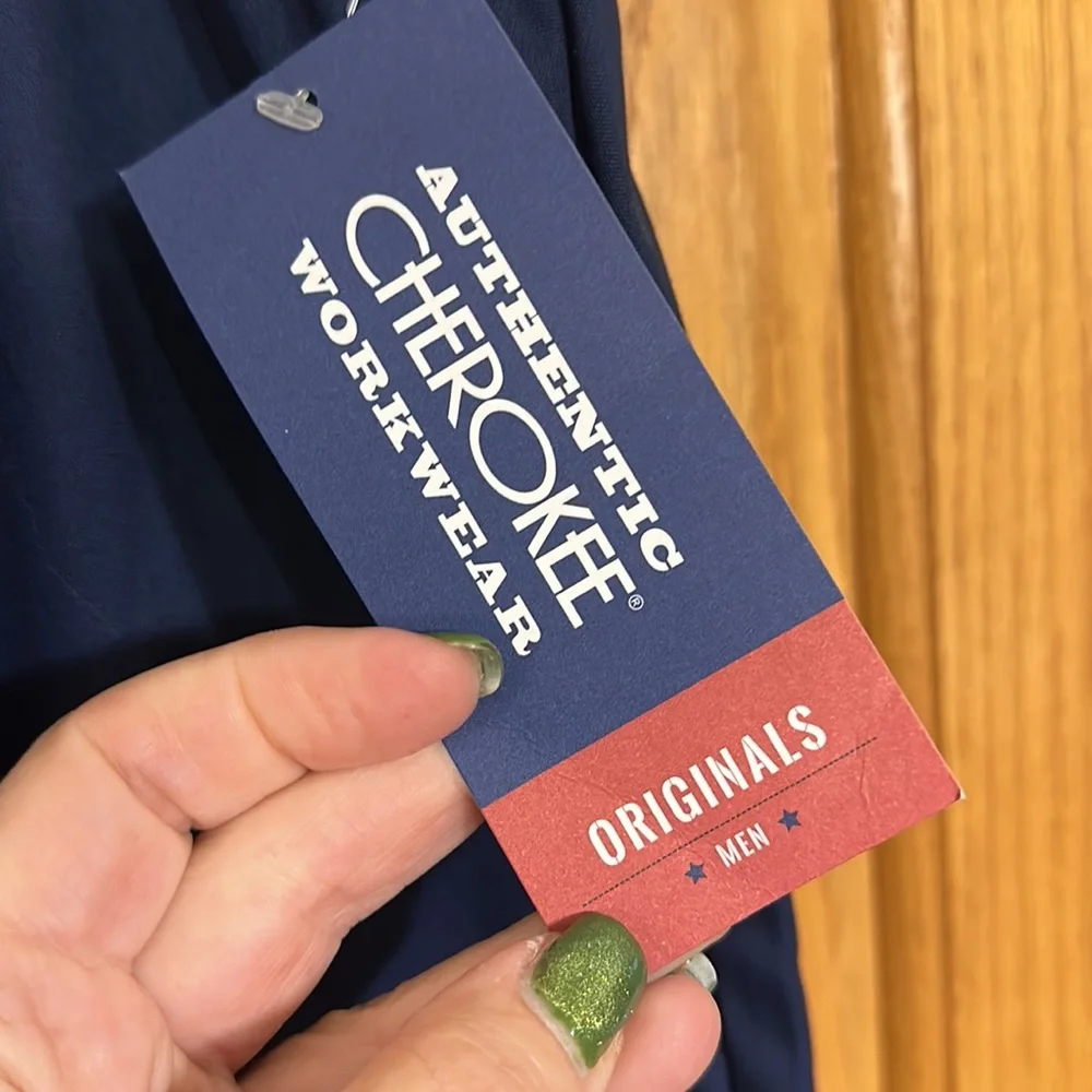 Cherokee Workwear Originals Men Navy Blue Scrubs Pant Fly Front Cargo 4000 - Picture 9 of 13